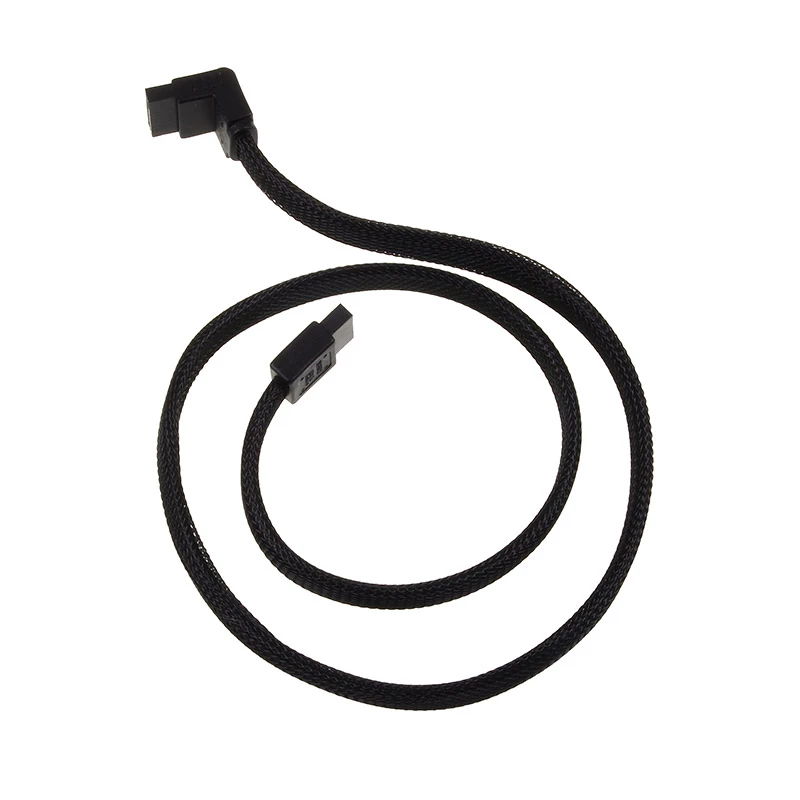 SilverStone SATA III-Kabel 50 cm gewinkelt / gerade - ummantelt schwarz