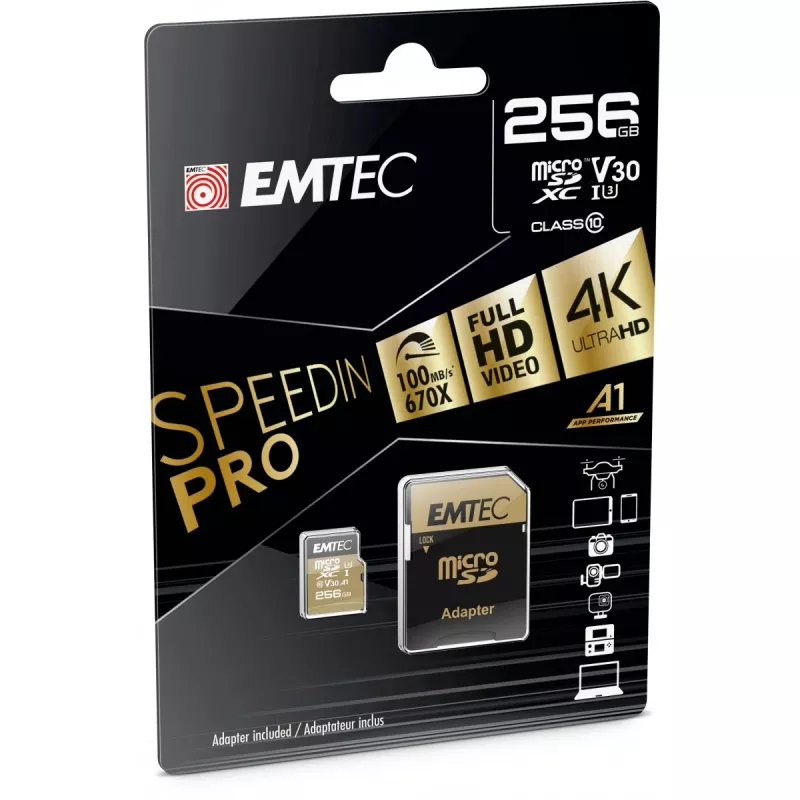 Flash-Speicher Emtec SpeedIN Pro 256 GB MicroSDXC UHS-I Class 10
