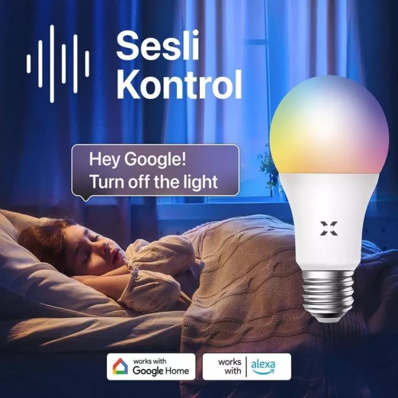 XENON Smart X7021 Smart LED RGB Birne, 9 W, Wi-Fi, Bluetooth, Weiß