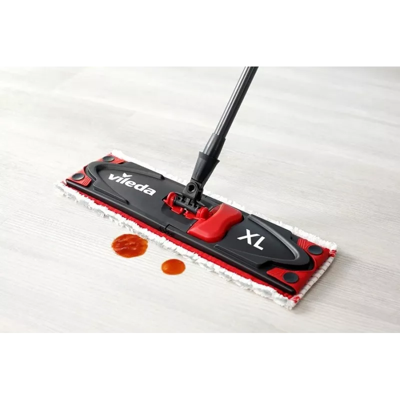 VILEDA Wischmopp Ultramax XL Box — waschbarer Mikrofaser-360°-Drehkopf, faltbar, für Hartböden