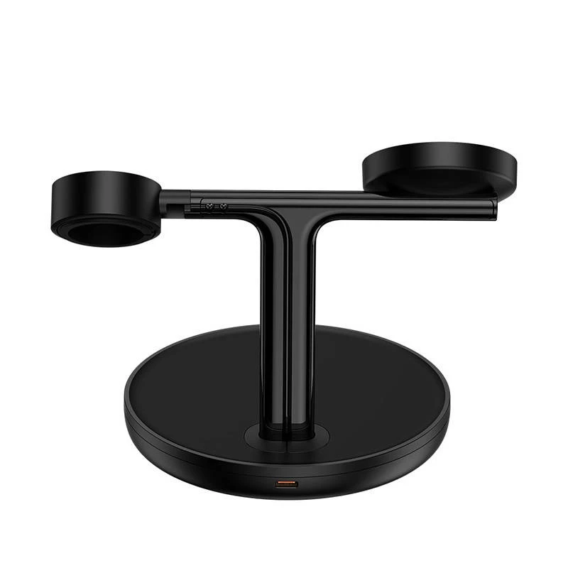 Baseus Swan 3-in-1 kabellose magnetische Ladestation 20W Schwarz Universalversion (inklusive: USB Typ-C 3A 1m)