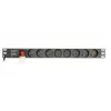 Stromverteilungseinheit Gembird EG-PDU-014-FC14, 8 AC-Steckdosen, C14-Eingang, 3 m Kabel, 1U Aluminiumgehäuse, 10 A, 3680 W
