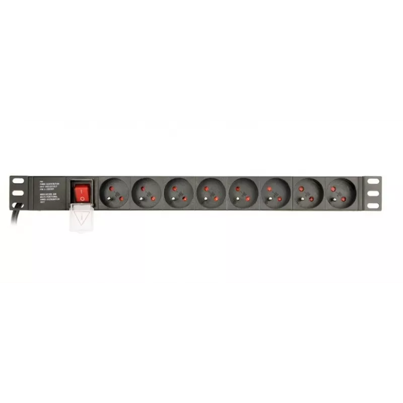 Stromverteilungseinheit Gembird EG-PDU-014-FC14, 8 AC-Steckdosen, C14-Eingang, 3 m Kabel, 1U Aluminiumgehäuse, 10 A, 3680 W