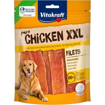 Hundekau-Snack Vitakraft Chicken Fillets XXL 250 g — Hühnergeschmack, 60% Protein, 18% Feuchtigkeit