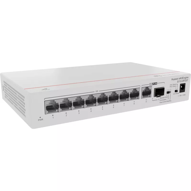HUAWEI eKit S110 Series S110-8P2ST Unmanaged L2 Gigabit Ethernet (10/100/1000) Power over Ethernet (PoE) Grau