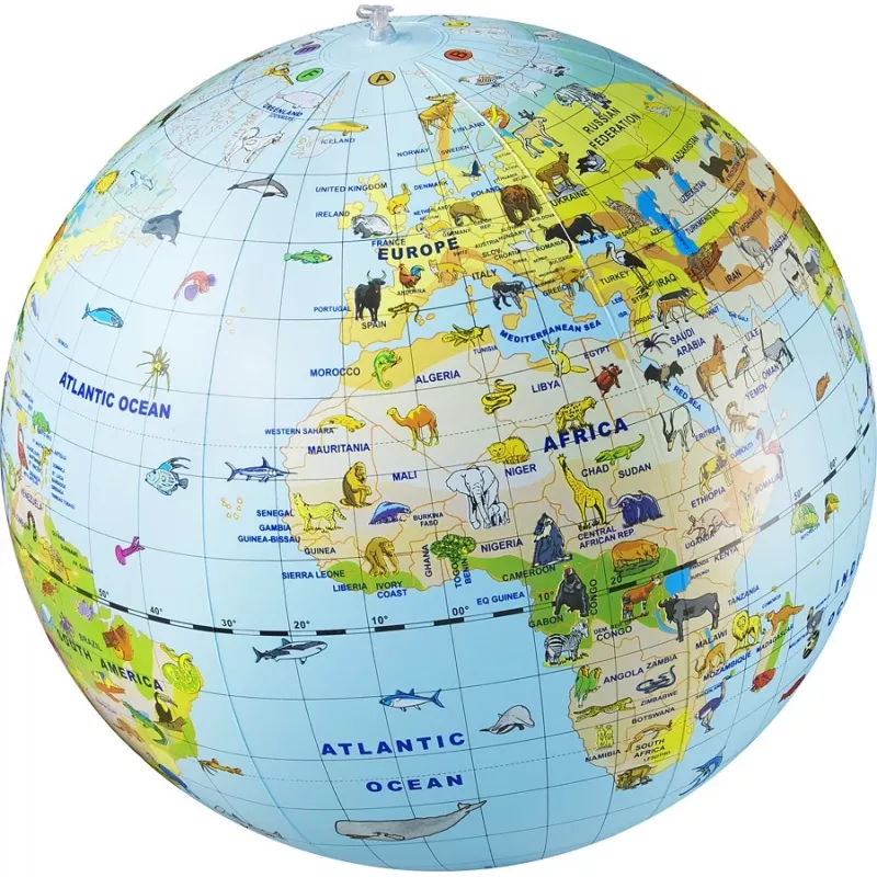 Caly Animal Globe Maxi Globus 50 cm, Mehrfarbig