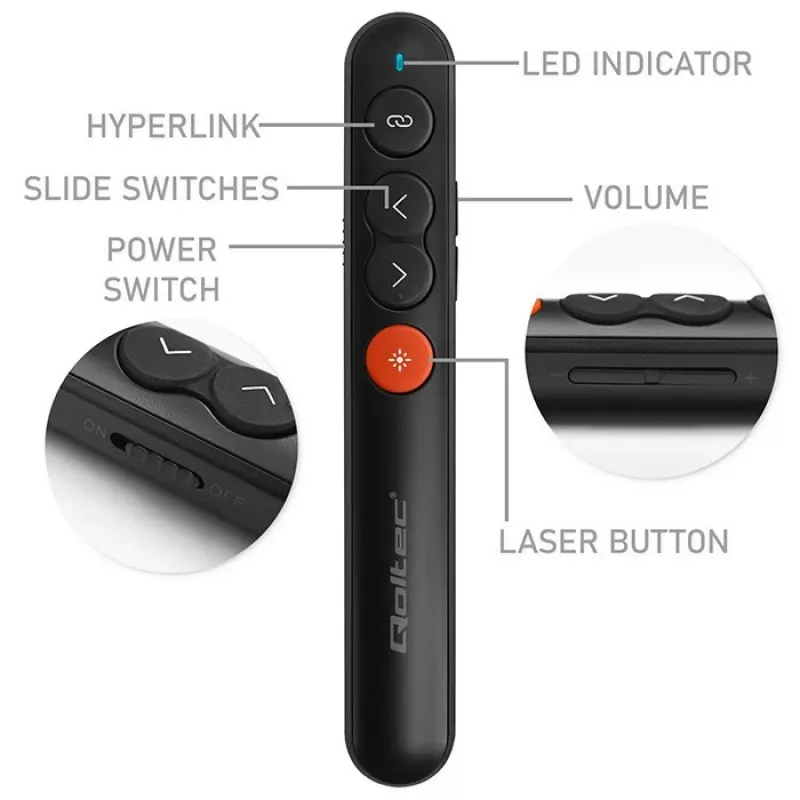 Laserpointer-Präsenter 4in1 USB 3.0 2,4 GHz 30 m