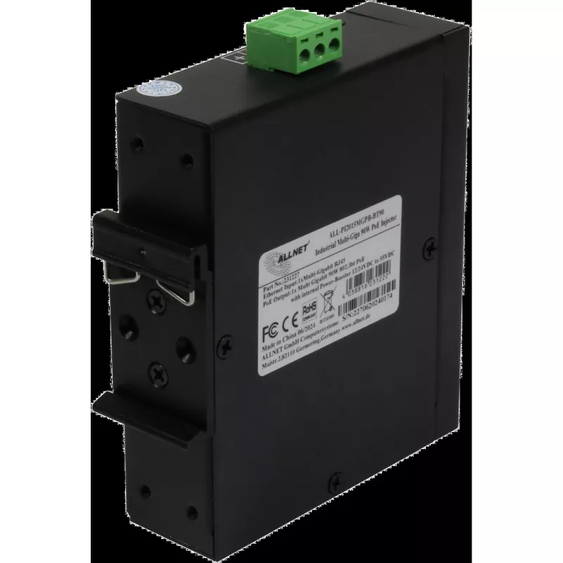 PoE-Injektor ALLNET ALL-PI2015MGPB-B Power-Booster 90W — Industrieller MultiGigabit-PoE++-Injektor