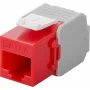 Wentronic Goobay CAT 6a KeyStone RJ45 Jack, ungeschirmt, 500 MHz, rot-weiß (90689)