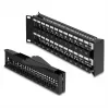 DeLOCK 19 Zoll Keystone Patch Panel 48 Port mit Zugentlastung 2U abgewinkelt schwarz