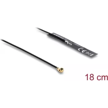 Antenne DELOCK 2.4 GHz omnidirektional 3.4 dBi I-PEX MHF® I Stecker mit 18 cm FPC-Kabel für interne Klebemontage