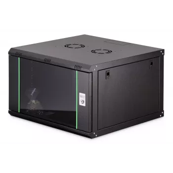 Wandmontiertes 19-Zoll-Rack-Gehäuse DIGITUS Dynamic-N DN-37103 — 7U, 600x600 mm, IP20, unmontiert, schwarz