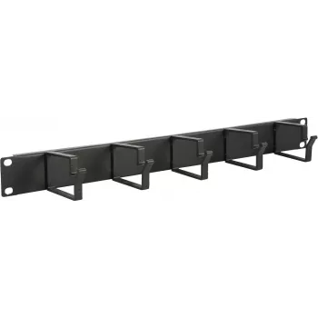 Kabelmanagementpanel LOGON RAO100BL Schwarz Aluminium 48,3 cm