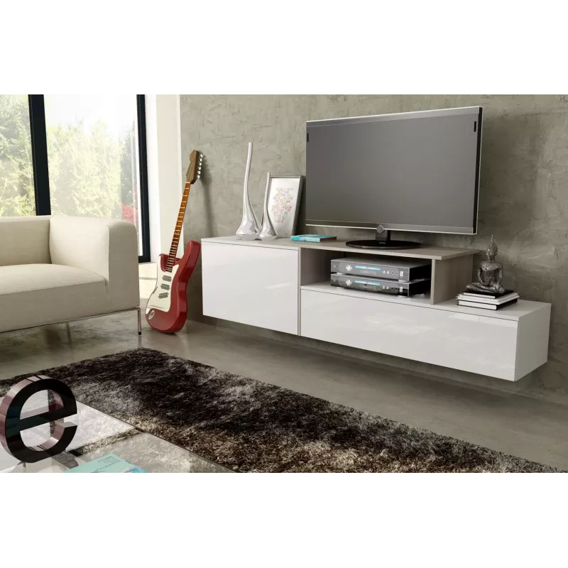 Cama TV-Schrank SIGMA 3 180 weiß/weiß glänzend + Sonoma-Eiche