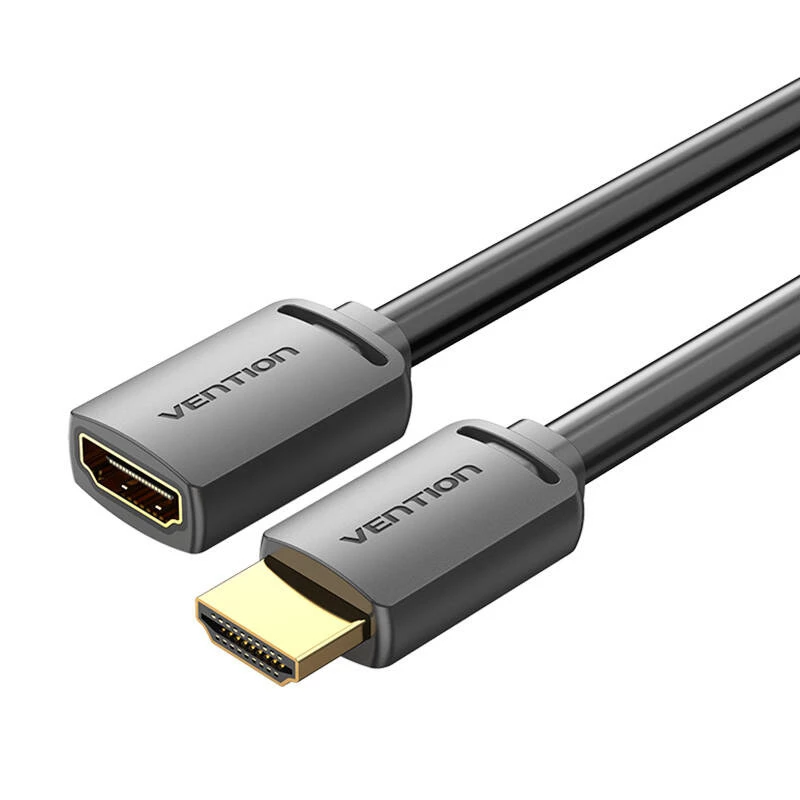 HDMI-Kabel Vention AHCBD 0,5 m, HDMI Typ A Stecker auf HDMI Typ A Buchse, HDMI 2.0, vergoldete Kontakte, schwarz