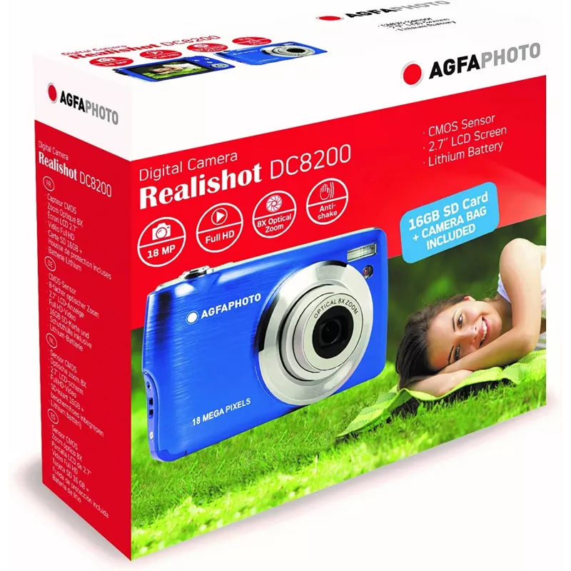 Agfa Photo DC8200 Blau + Tasche + SD-Karte 16 GB