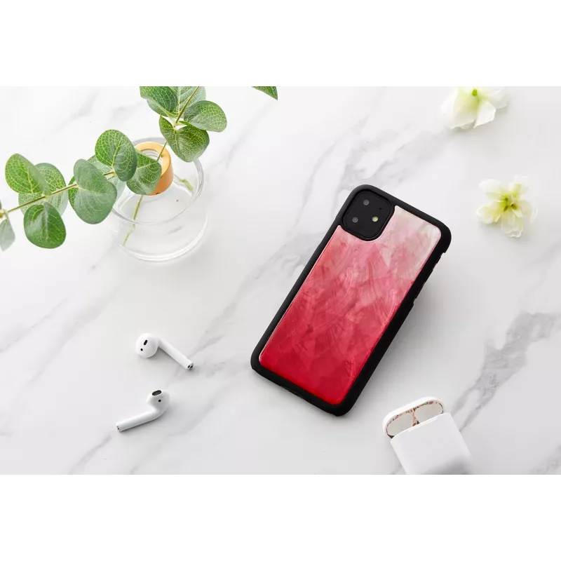Smartphone-Hülle iKins für iPhone 11 — Pink Lake mit schwarzen Akzenten
