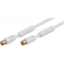 Goobay Antennenkabel 10m Weiß mit Ferrit (80 dB), doppelt geschirmt