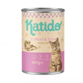 KATIDO Pute mit Thunfisch - Nassfutter für Katzen - 400g