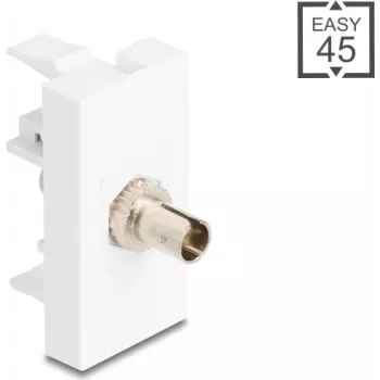 Lichtwellenleiter-Adapter DELOCK 90915 ST Simplex BU auf ST Simplex Weiß