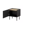Nachttisch Cama ONDA 50x40x54 cm schwarz MDF/Spanplatte 2er-Set
