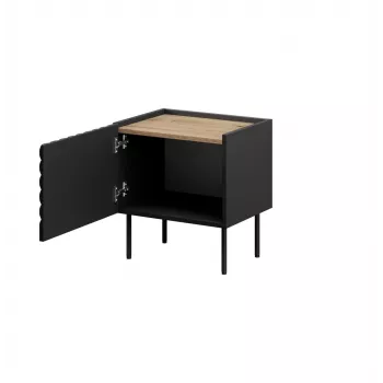 Nachttisch Cama ONDA 50x40x54 cm schwarz MDF/Spanplatte 2er-Set