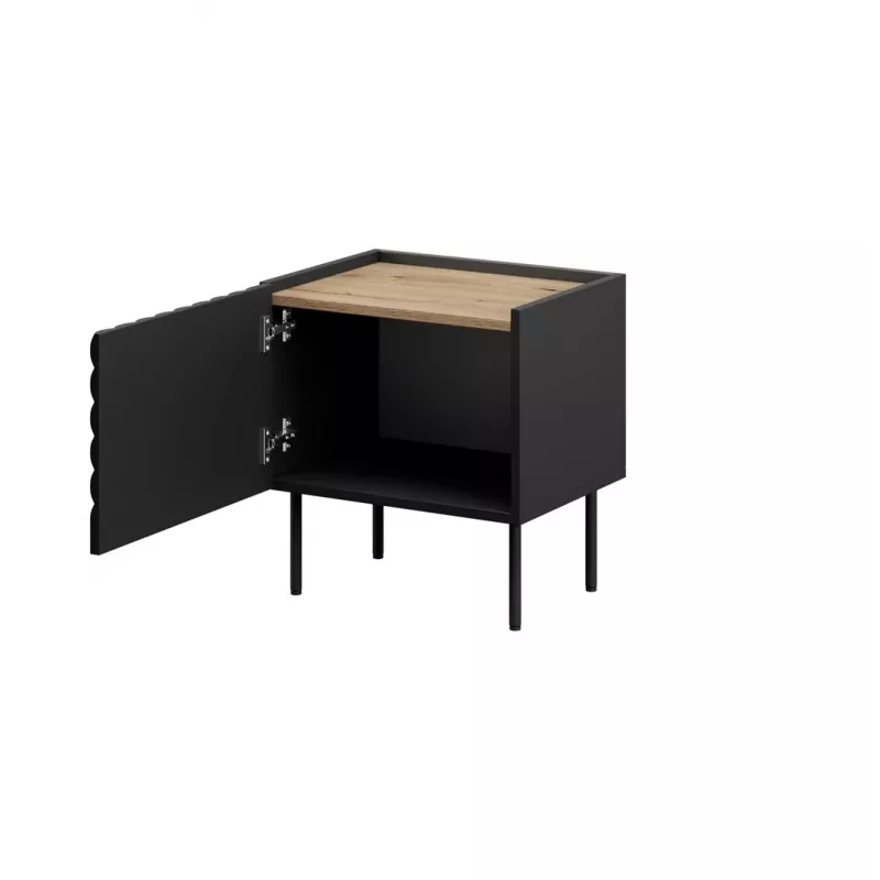 Nachttisch Cama ONDA 50x40x54 cm schwarz MDF/Spanplatte 2er-Set