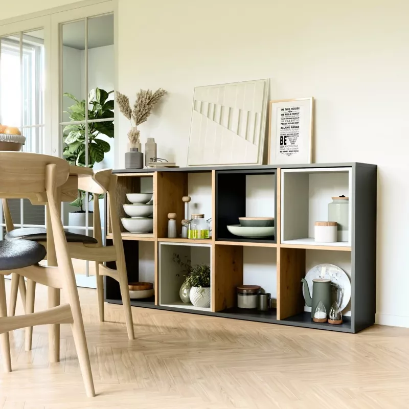 Topeshop MALAX 2X4 ANT/ART Wohnzimmer-Bücherregal