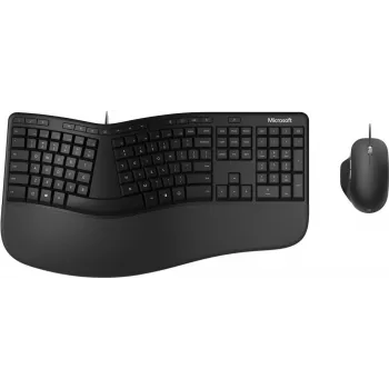 Microsoft Ergonomic Desktop Tastatur Maus included Office USB QWERTY Nordic Schwarz (RJU-00009)