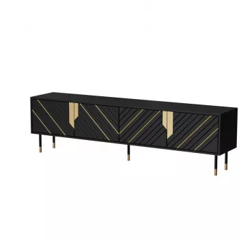 TV-Schrank cama meble Cama 4D MOUNTAIN 2040×400×550 mm schwarz + gold Spanplatte Oberseite