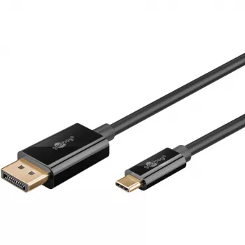 Goobay USB-C auf DisplayPort Kabel – vergoldete Stecker, Ultra HD Auflösungen bis zu 4K @ 60 Hz, Typ C Thunderbolt 3/4 zu DP Adapter kompatibel mit