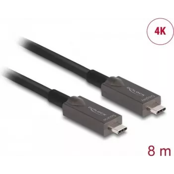 DeLOCK Aktives optisches USB-C Video + Daten + PD Kabel 8 m Schwarz