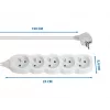 Steckdosenleiste ESPERANZA ELK207W — 1,5 m Kabel, 5 Steckdosen Typ E, Innenbereich, 220–250 V