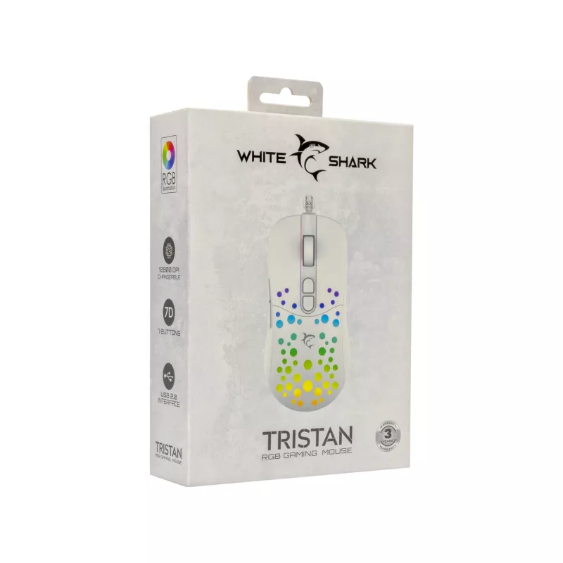 Maus White Shark GM-9004 Tristan-2 White RGB USB