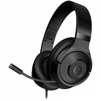 LORGAR Noah 101, Gaming-Headset mit Mikrofon, 3,5-mm-Klinkenanschluss, Kabellänge 2 m, faltbares Design, PU-Leder-Ohrpolster, Größe: 185*195*80 mm, 0,245 kg, schwarz