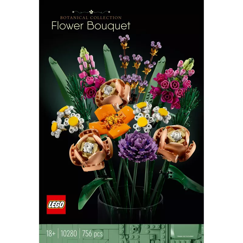 LEGO 10280 Icons Blumenstrauß Künstliche Blumen Set für Erwachsene Dekorative Wohnaccessoires Geschenkidee für Frauen Männer Sie & Ihn Ehefrau oder Ehemann