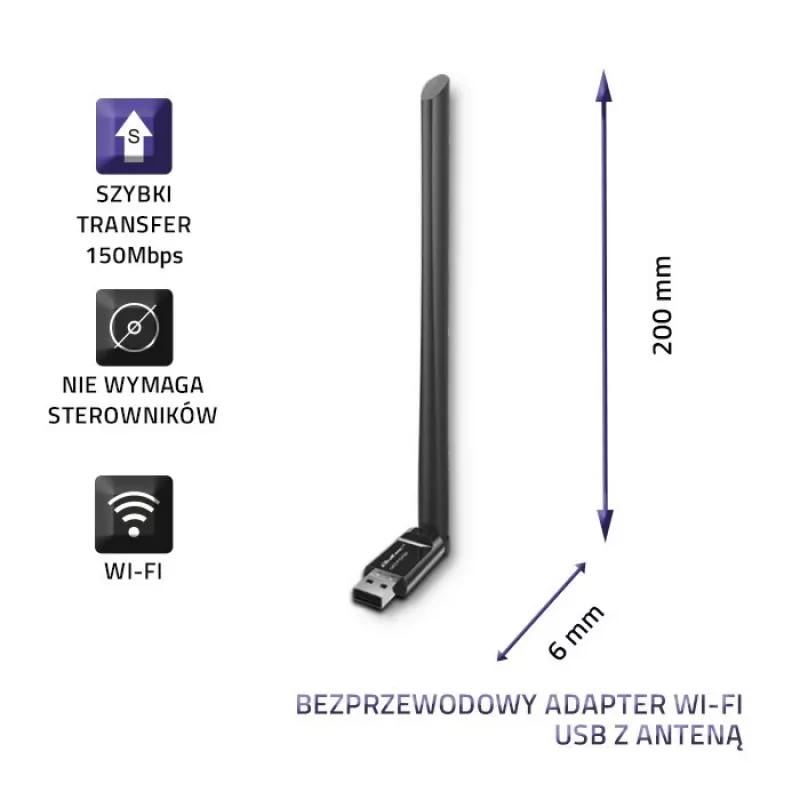 Netzwerkkarte Qoltec 57001 WLAN 150 Mbit/s