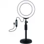 LED-Ringleuchte 16 cm mit Stativ bis 33 cm, USB, RGBW