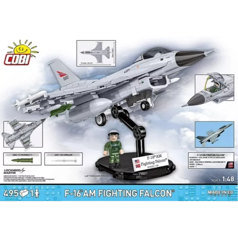 Cobi Bausatz F-16AM Fighting Falcon, 495 Teile, Modell im Maßstab