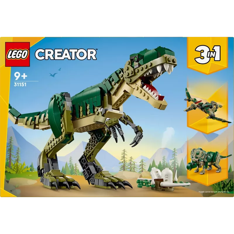 Konstruktionsspielzeug LEGO Creator 3-in-1 T.Rex Bausatz, 626 Teile, 150 mm Höhe, Alter 9+