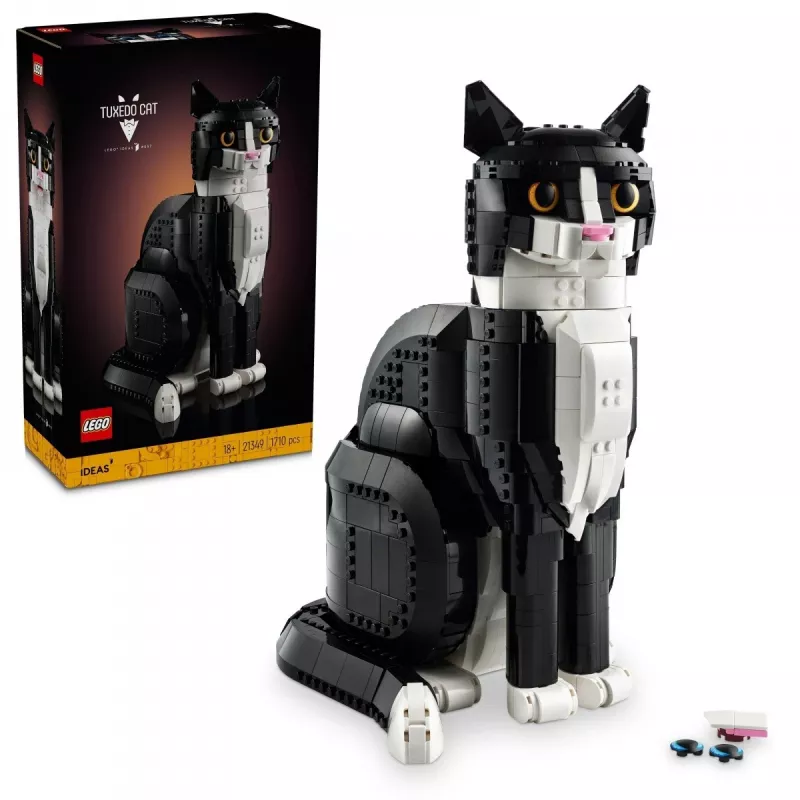 LEGO set Ideas 21349 Tuxedo Cat Bauset — sammelbares Ziegelmodell, Ausstellungsstück