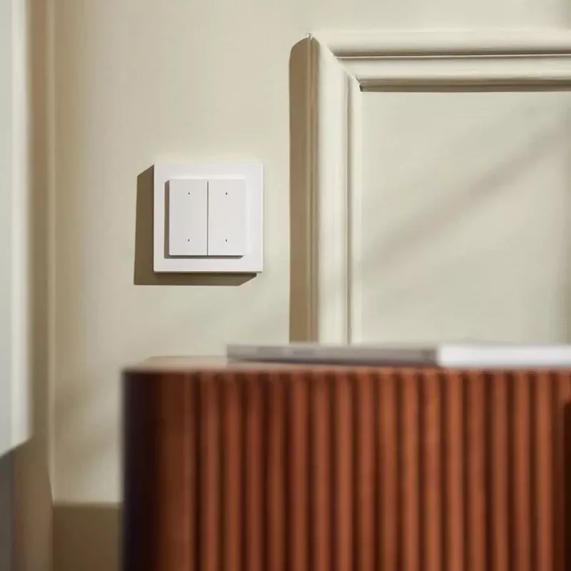 AQARA Lichtschalter H2 EU (4 Tasten, 2 Kanäle) (WS-K08D) – Zigbee und Thread Wandschalter mit 2 Relais