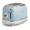 Ariete 155 Design 2-Scheiben-Toaster mit Sandwich-Körben, 6 Bräunungsstufen, 810 W, Edelstahlgehäuse, herausnehmbare Krümelschublade, Pastellblau