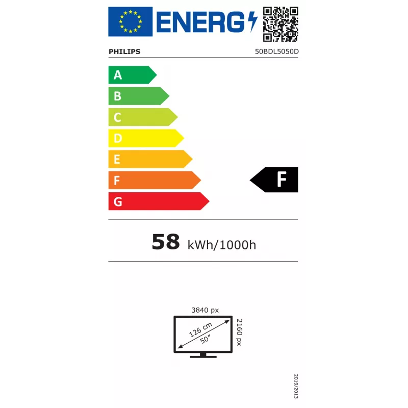 Philips 5000 series 50BDL5050D/00 Signage-Display 127 cm (50 Zoll) LCD Wi-Fi 600 cd/m² Full HD Schwarz Integrierter Prozessor Android