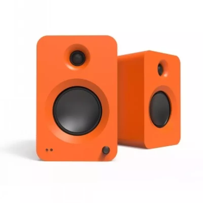 Kanto Audio 200W Aktiv-Bücherregallautsprecher mit HDMI Arc, USB-C und Bluetooth 5.3 – Matten-Orange, Paar (inkl. Typ-C-Netzkabel)