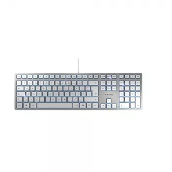 Tastatur CHERRY KC 6000 schlank Universal USB QWERTZ Deutsch Silber