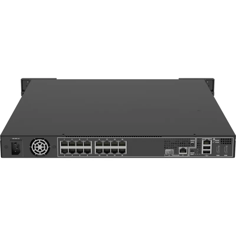 Netzwerk-Videorekorder AXIS S2216 Mk II 1U Schwarz — 16 Kanäle, bis zu 7680×4320, 4 TB HDD (max. 16 TB), 256 GB SSD, RAID 0/1/10, FIPS 140-2 L2