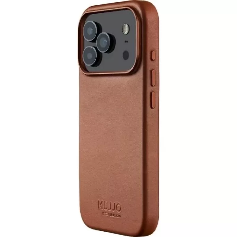 Mujjo Full Leder Case MagSafe Case für iPhone 17 Pro Braun