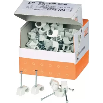 OBO Bettermann ISO-Nagelschellen Bündel Durchmesser: 7 - 11 mm Grau Inhalt: 100 Stück (2228734)