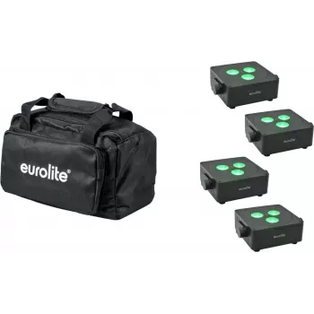 Flachlicht-Set EUROLITE AKKU IP 3 — 4× batteriebetriebene flache LED-Panels